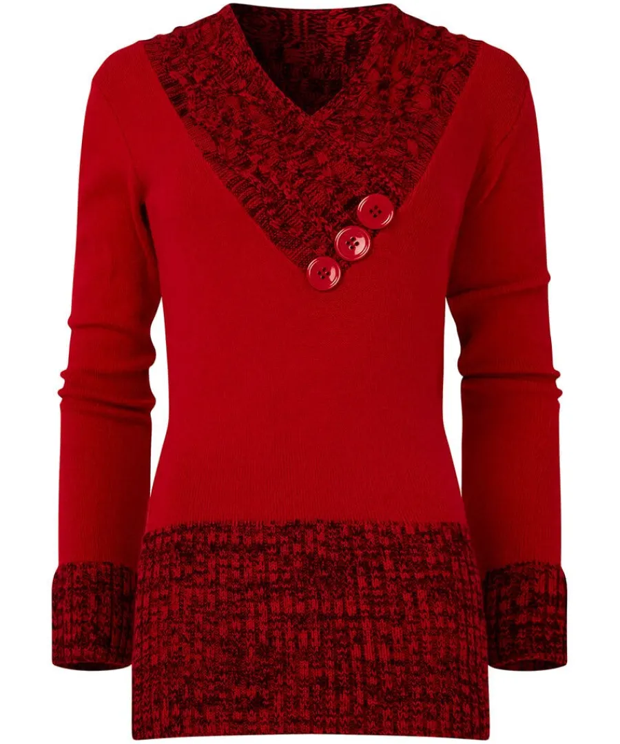 curiously_cosy_knit_0.webp Cheap Joe Browns Curiously Cosy Knit Red / Black