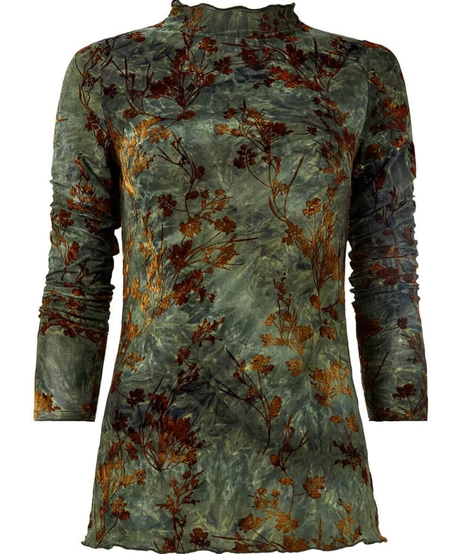 danielle_flocked_top_0.webp Shop Joe Browns Danielle Flocked Top Green