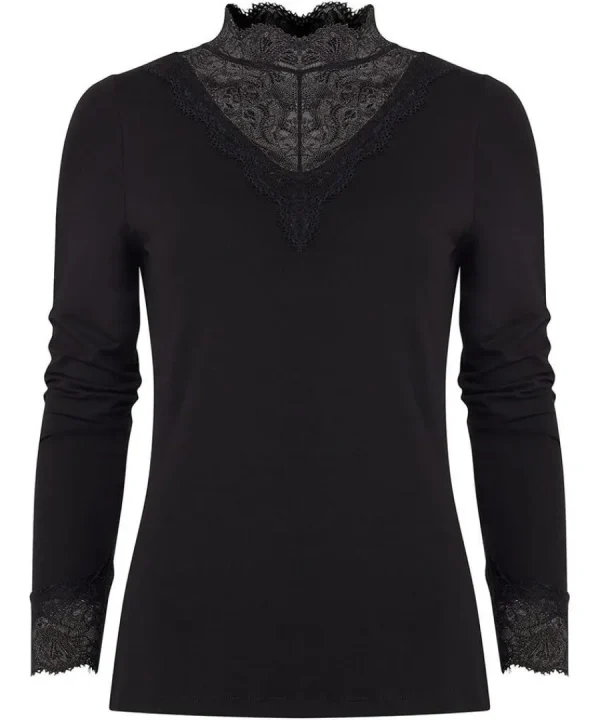 New Joe Browns Darcie Lace High Neck Top Black