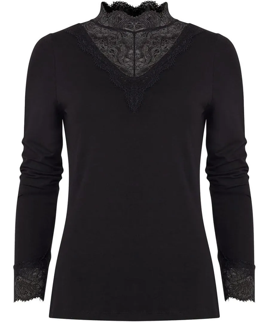 darcie_lace_high_neck_top_0.webp New Joe Browns Darcie Lace High Neck Top Black