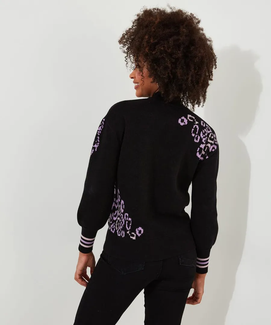 darcie_leopard_jumper_2.webp Sale Joe Browns Darcie Leopard Jumper Black