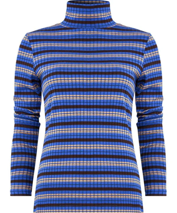 Outlet Joe Browns Darcie Striped Roll Neck Top Blue