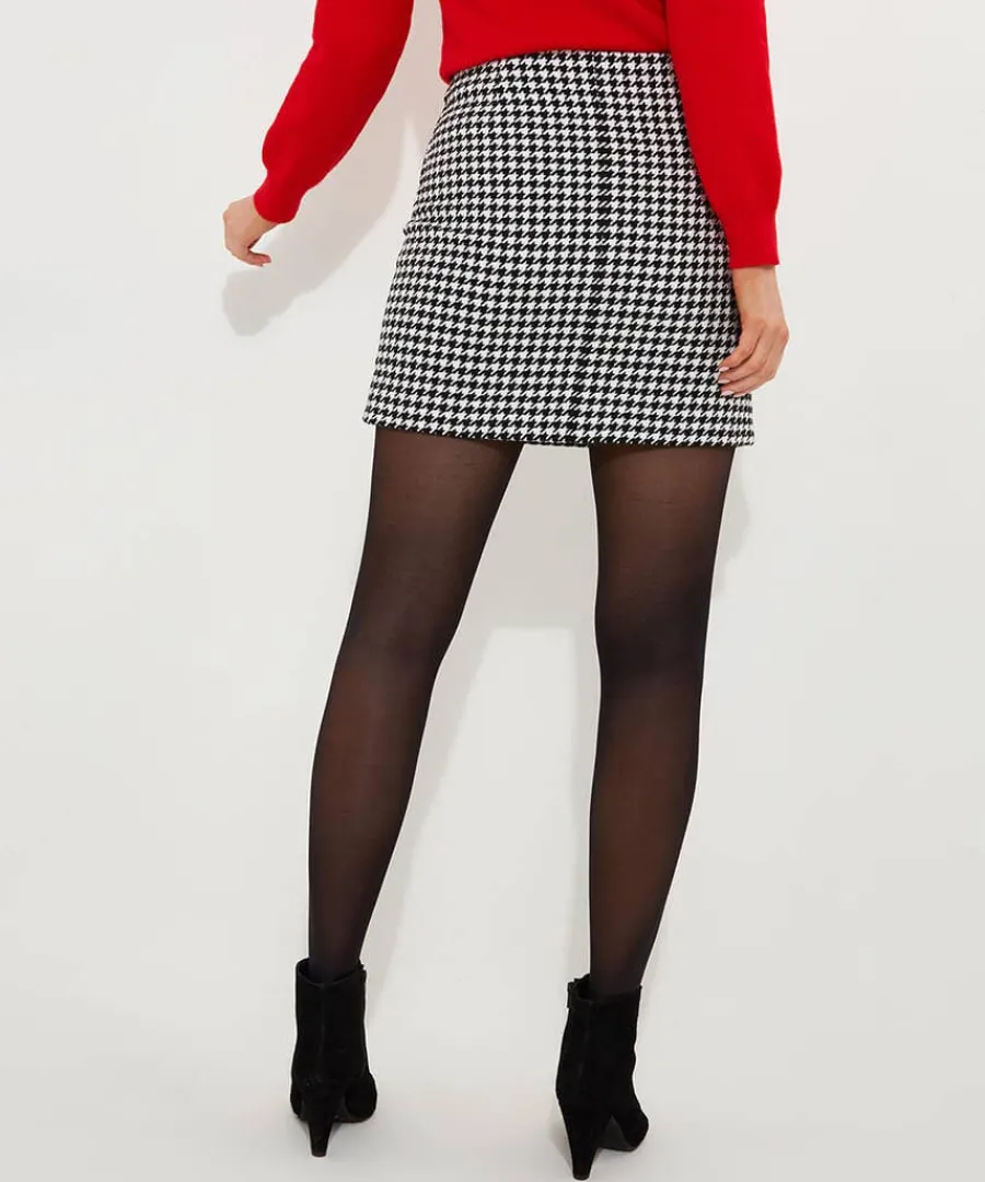 daring_dogstooth_skirt_2.webp Online Joe Browns Daring Dogstooth Skirt Black/White