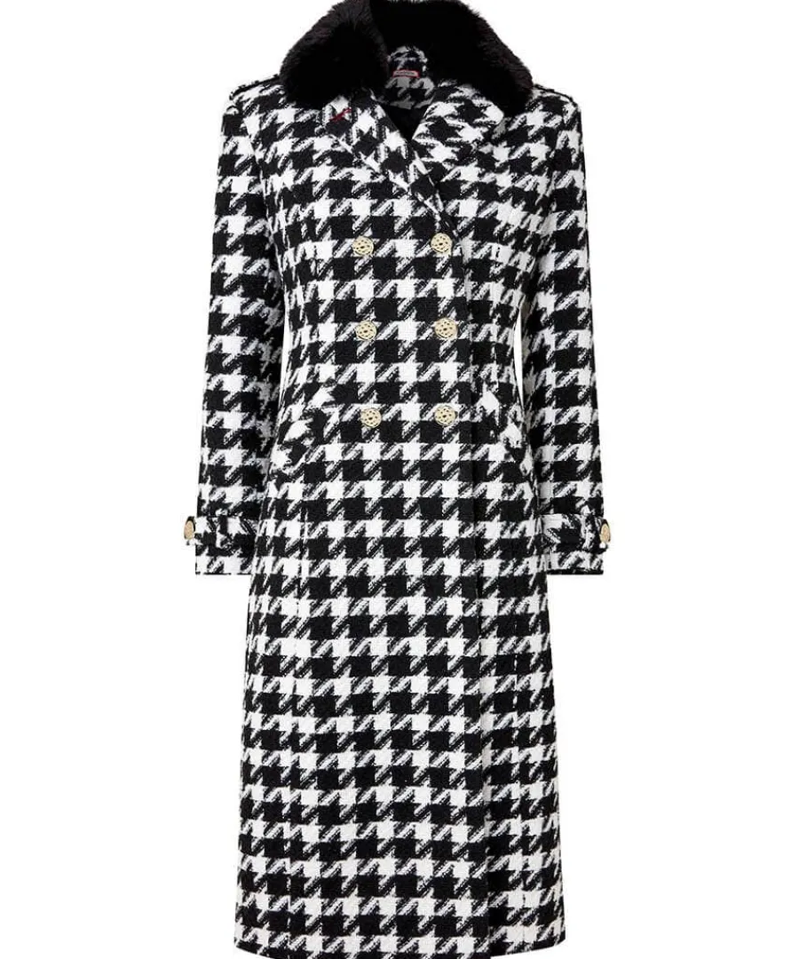 darling_dogstooth_coat_0.webp Discount Joe Browns Darling Dogstooth Coat Black / White