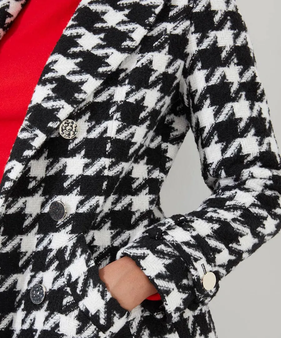 darling_dogstooth_coat_4.webp Discount Joe Browns Darling Dogstooth Coat Black / White