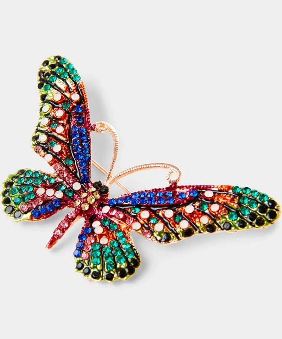 dazzle_me_butterfly_brooc_0.webp Online Joe Browns Dazzle Me Butterfly Brooch Blue Multi / Red Multi