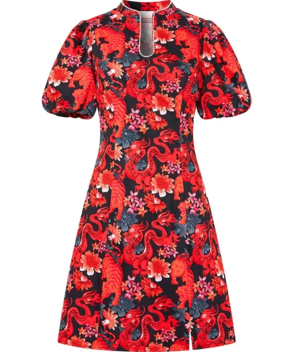 Hot Joe Browns Dazzling Dragon Dress Red