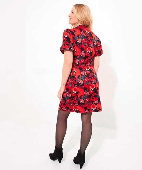 Hot Joe Browns Dazzling Dragon Dress Red