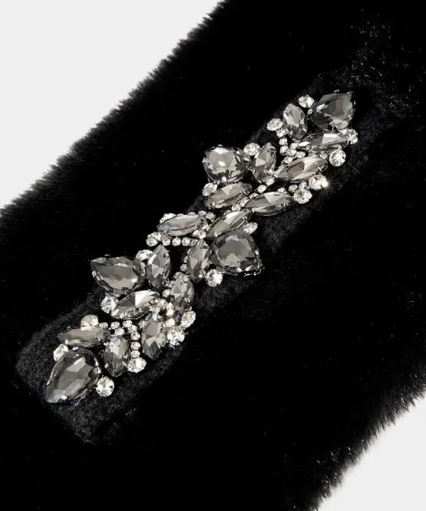 Outlet Joe Browns Delilah Jewelled Faux Fur Stole Black