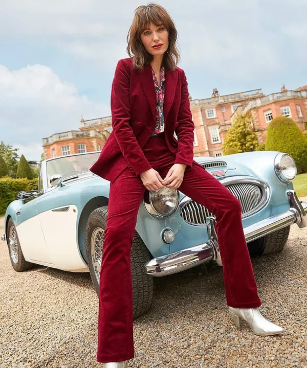 Shop Joe Browns Double Breasted Cord Jacket Berry