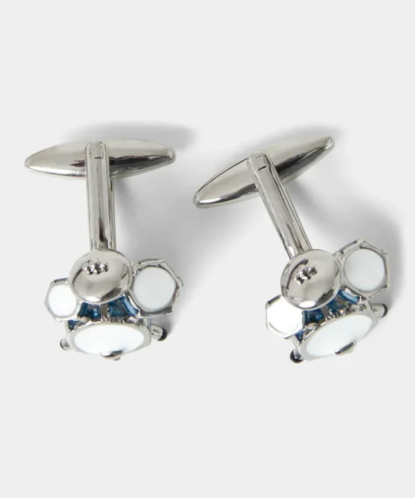 Cheap Joe Browns Drumkit Cufflinks Blue Multi