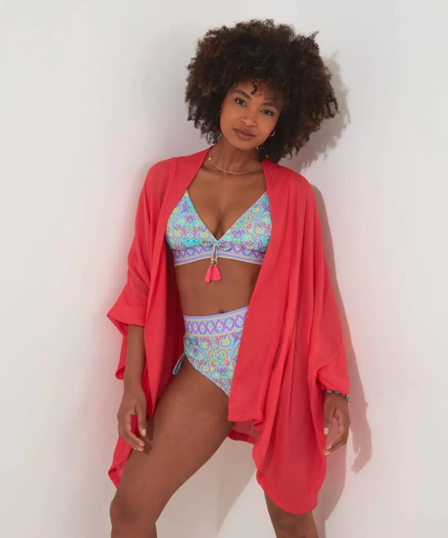 easy_breezy_kimono_4.webp Sale Joe Browns Easy Breezy Kimono Flamingo / White