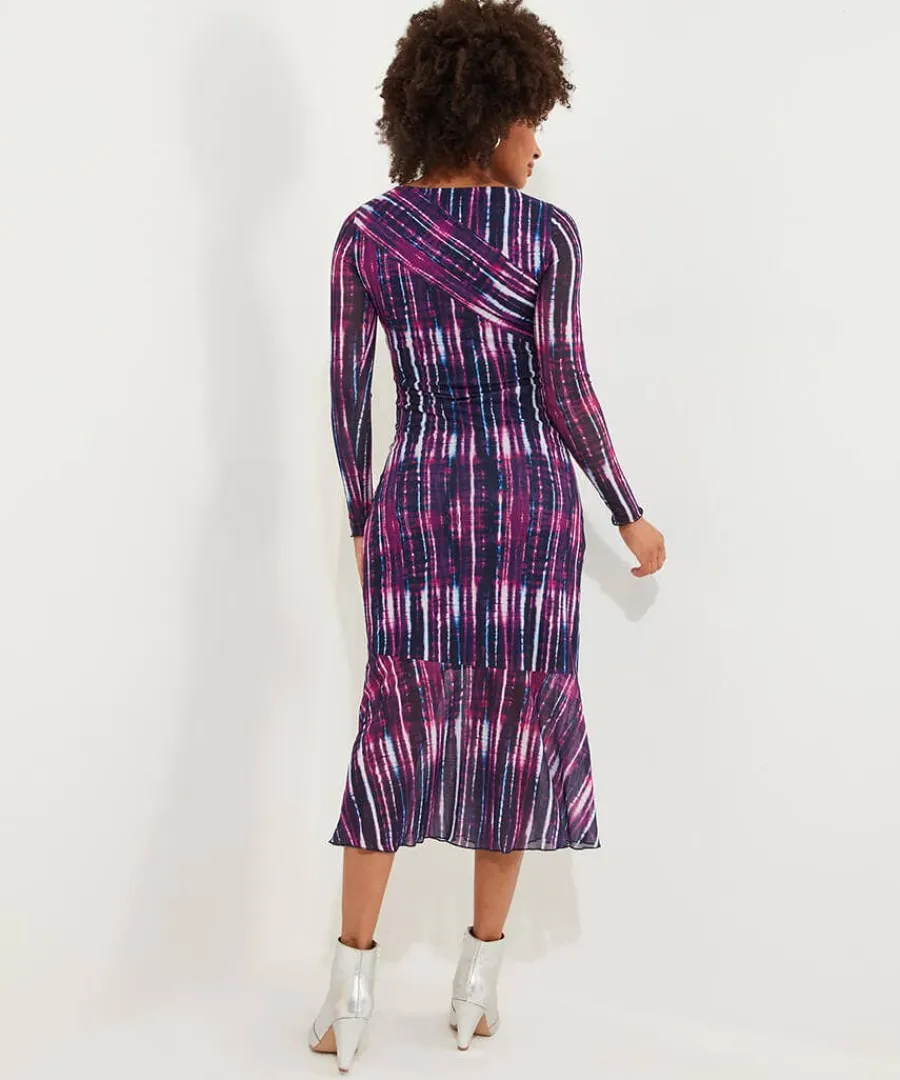 elsa_printed_mesh_dress_3.webp Sale Joe Browns Elsa Printed Mesh Dress Purple