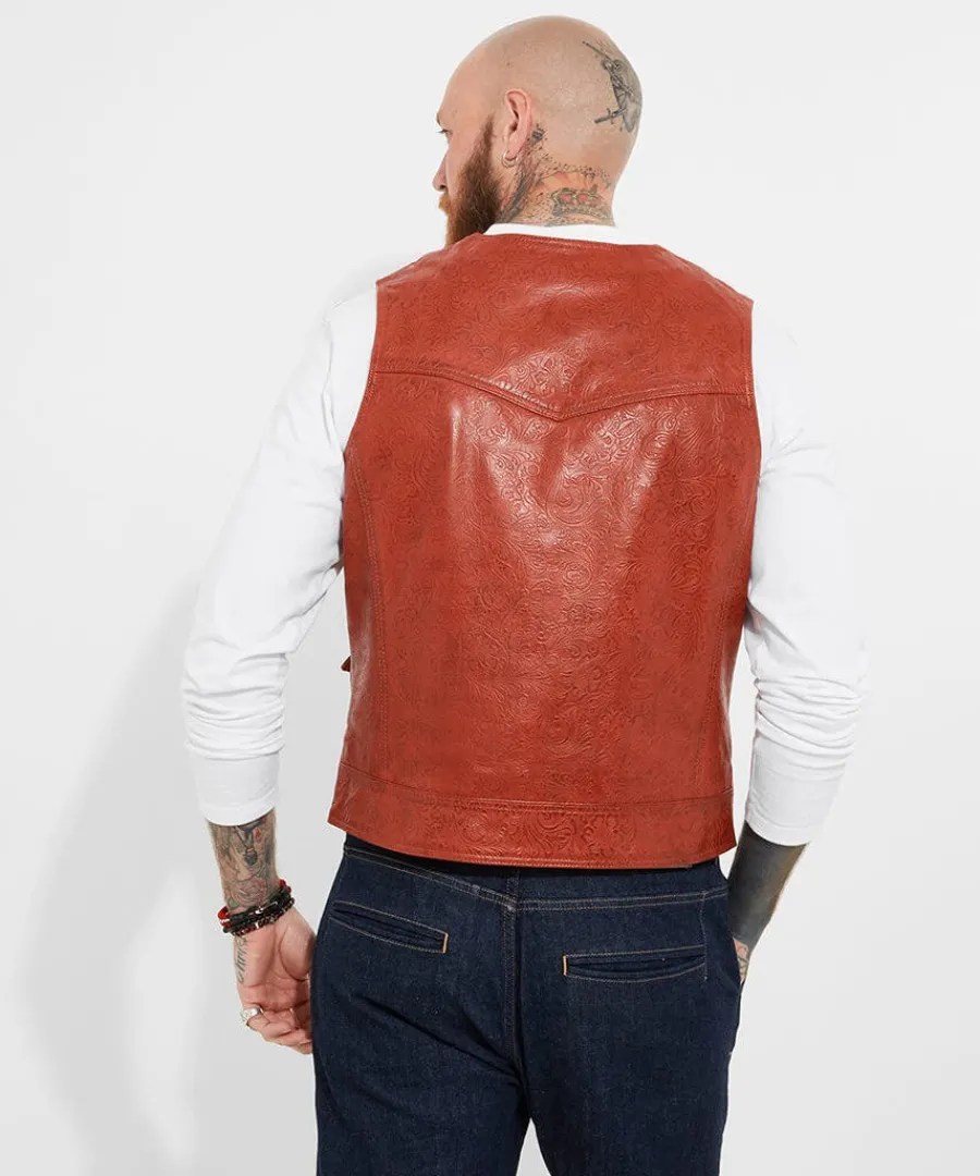 embossed_leather_waistcoa_6.webp Best Joe Browns Embossed Leather Waistcoat Brick