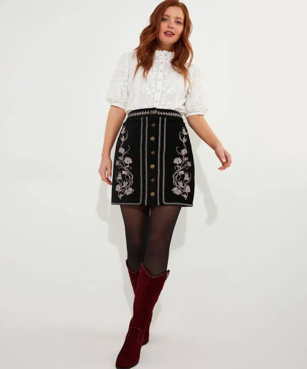 Store Joe Browns Embroidered Skirt Black