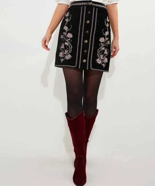 Store Joe Browns Embroidered Skirt Black