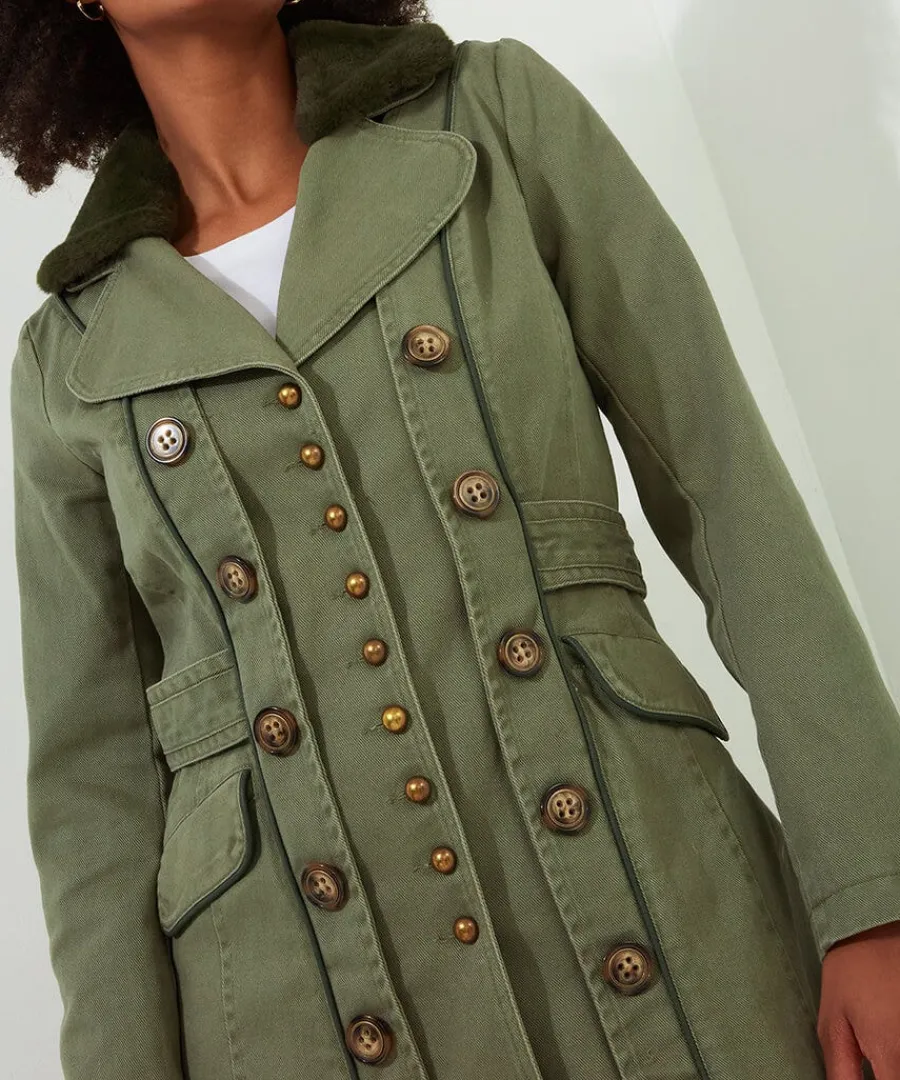 estelle_military_coat_1.webp Store Joe Browns Estelle Military Coat Green
