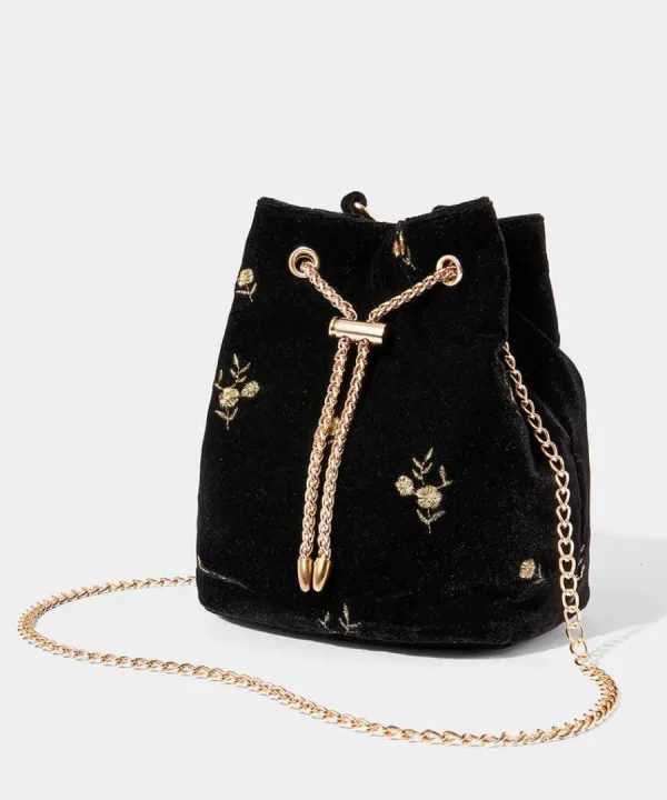 New Joe Browns Evening Rose Velvet Bag Black/Gold