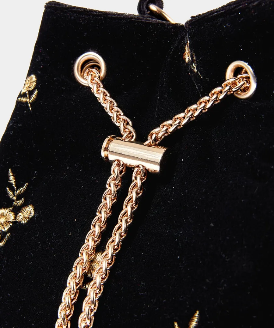 evening_rose_velvet_bag_2.webp New Joe Browns Evening Rose Velvet Bag Black/Gold