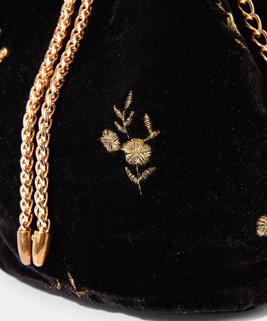 evening_rose_velvet_bag_3.webp New Joe Browns Evening Rose Velvet Bag Black/Gold