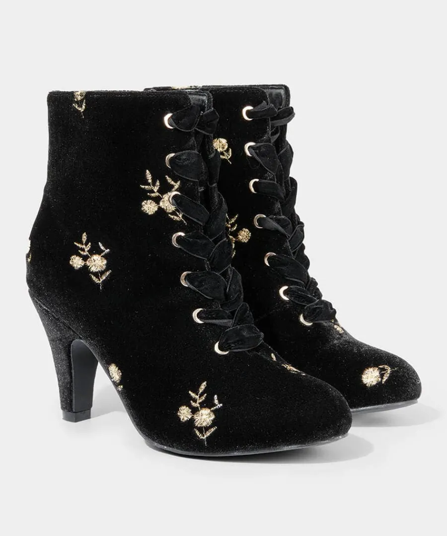 evening_rose_velvet_boots_3.webp Outlet Joe Browns Evening Rose Velvet Boots Black/Gold