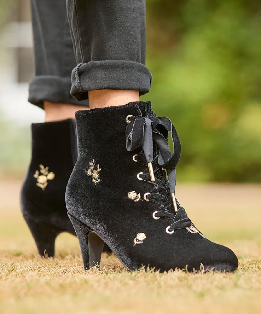 evening_rose_velvet_boots_5.webp Outlet Joe Browns Evening Rose Velvet Boots Black/Gold
