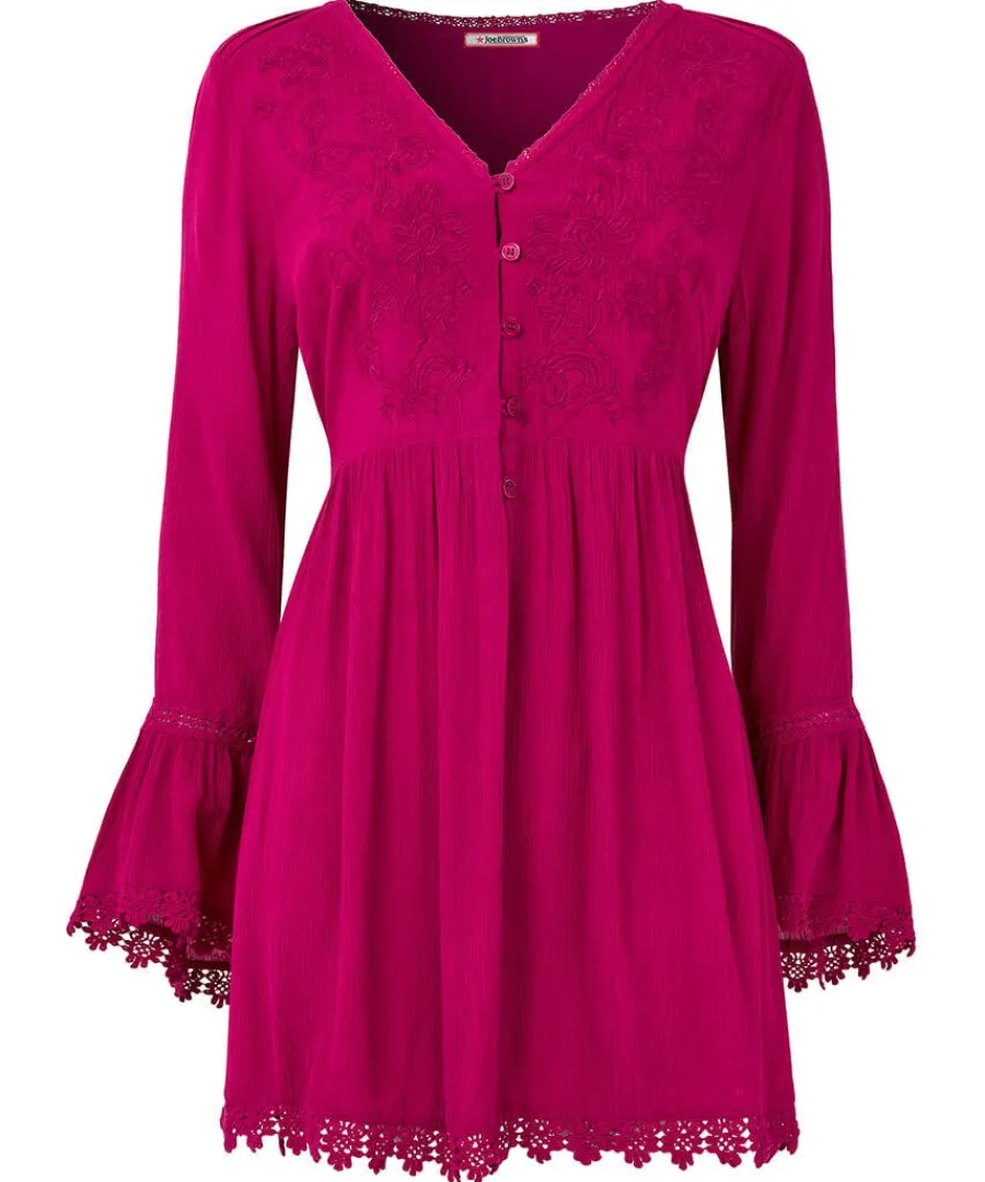 ever_so_pretty_embroidere_0.webp Sale Joe Browns Ever So Pretty Embroidered Tunic Top Pink