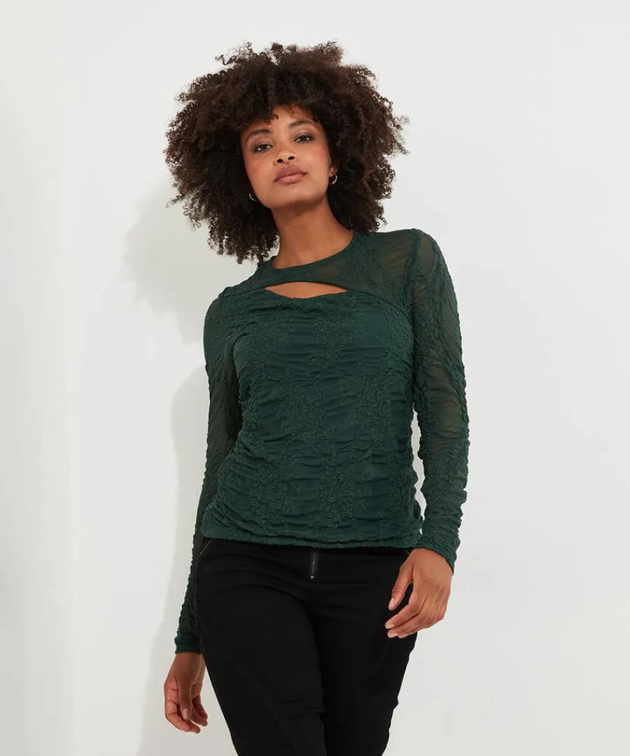 fabulous_cut_out_detail_t_2.webp Cheap Joe Browns Fabulous Cut Out Detail Top Forest Green