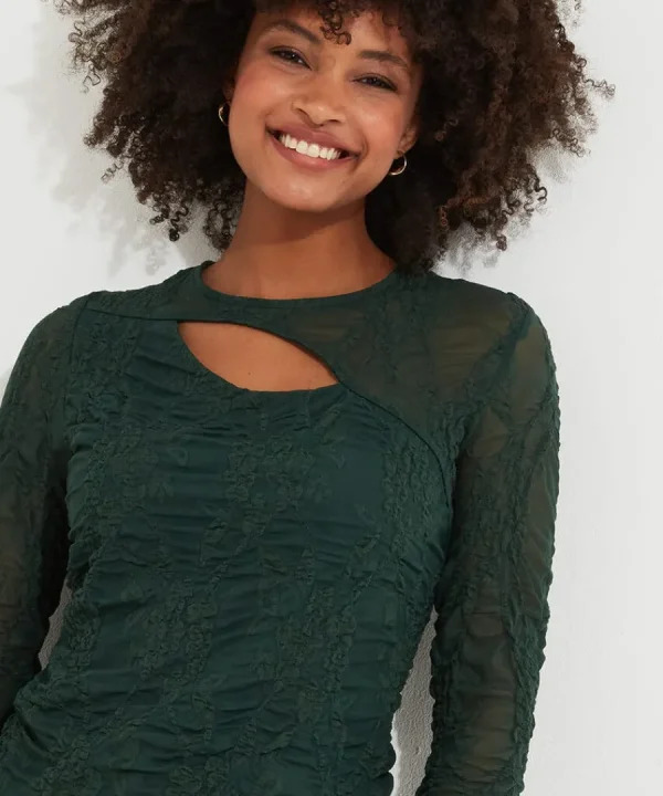 Cheap Joe Browns Fabulous Cut Out Detail Top Forest Green