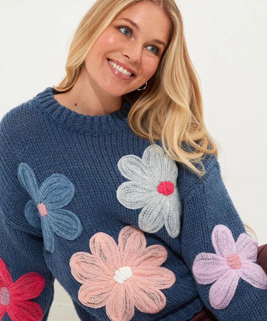 fabulous_floral_applique__4.webp Best Joe Browns Fabulous Floral Applique Jumper Navy
