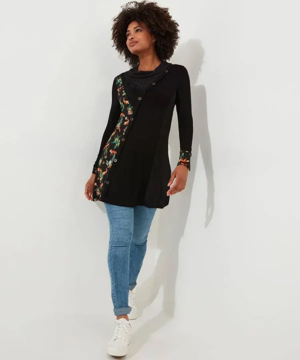 Fashion Joe Browns Fabulous Foxes Jersey Tunic Black