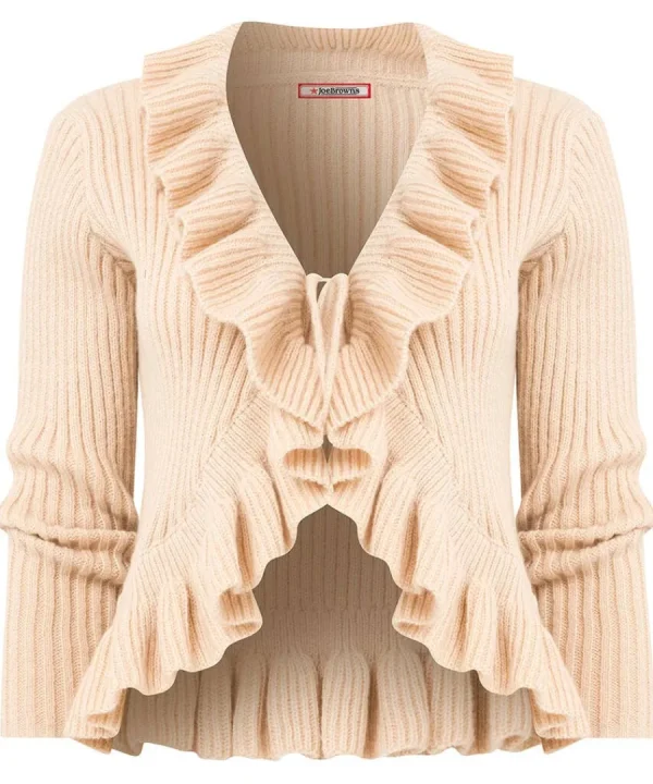 Cheap Joe Browns Fabulous Frill Cardigan Cream