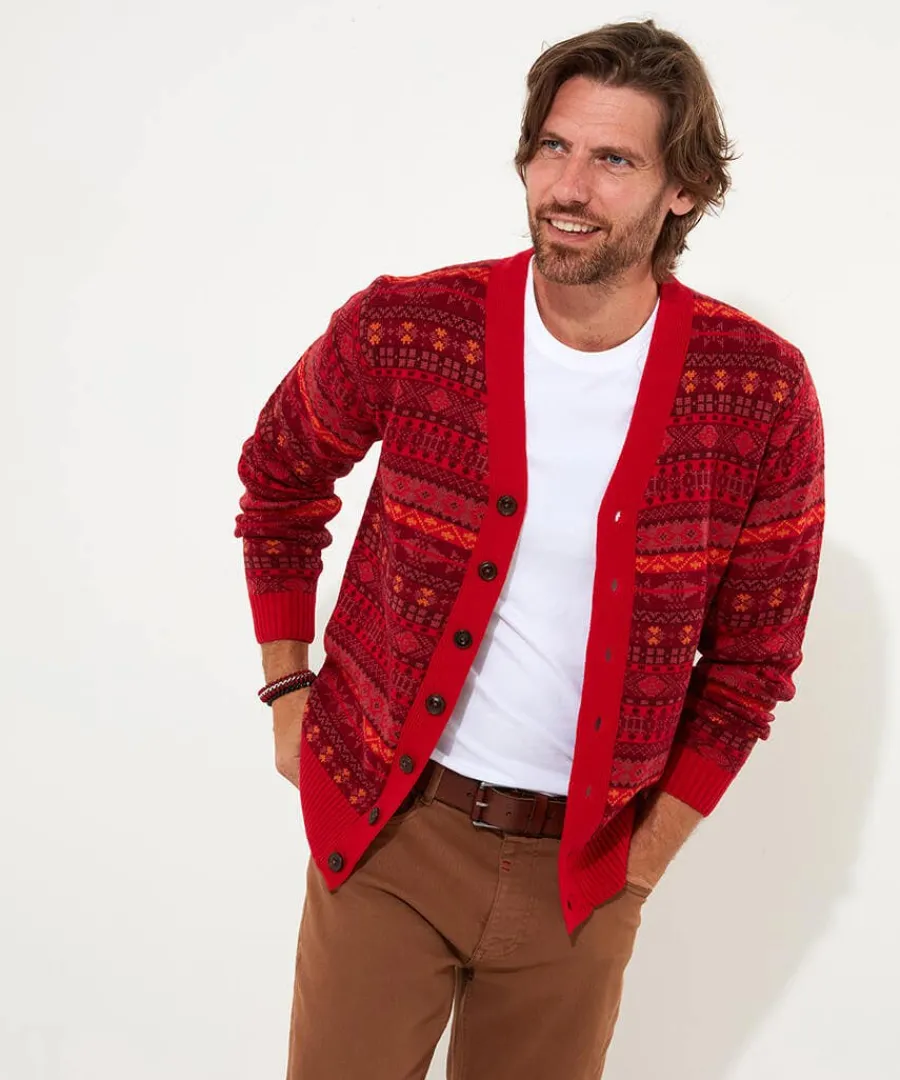 fairisle_knit_cardigan_3.webp Cheap Joe Browns Fairisle Knit Cardigan Red