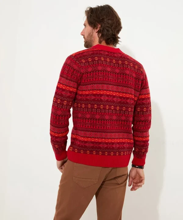 Cheap Joe Browns Fairisle Knit Cardigan Red