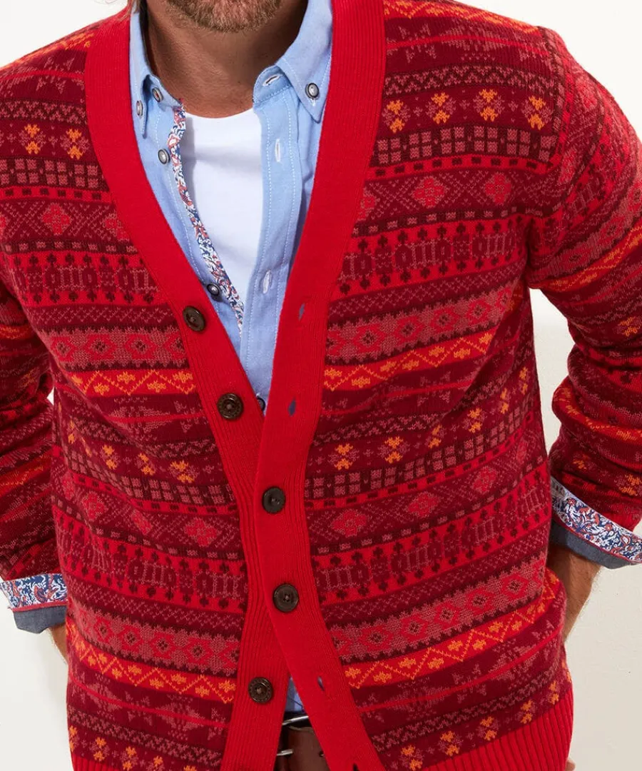 fairisle_knit_cardigan_5.webp Cheap Joe Browns Fairisle Knit Cardigan Red