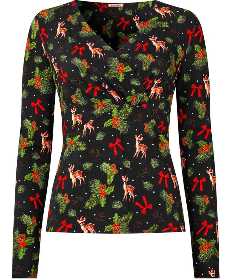 feeling_festive_jersey_wr_0.webp Cheap Joe Browns Feeling Festive Jersey Wrap Top Black