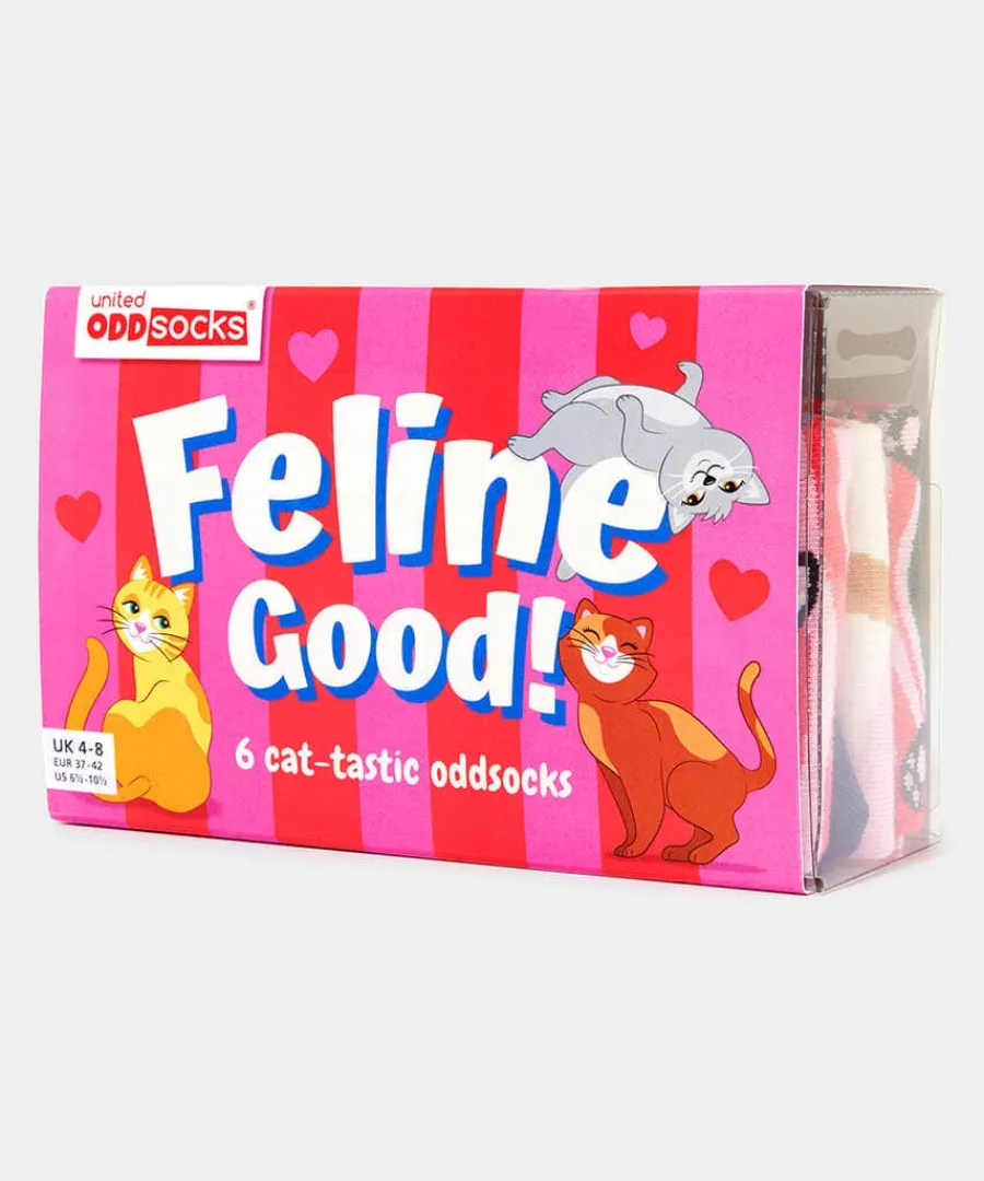 feline_good_cat_odd_socks_0.webp Hot Joe Browns Feline Good Cat Odd Socks Multi