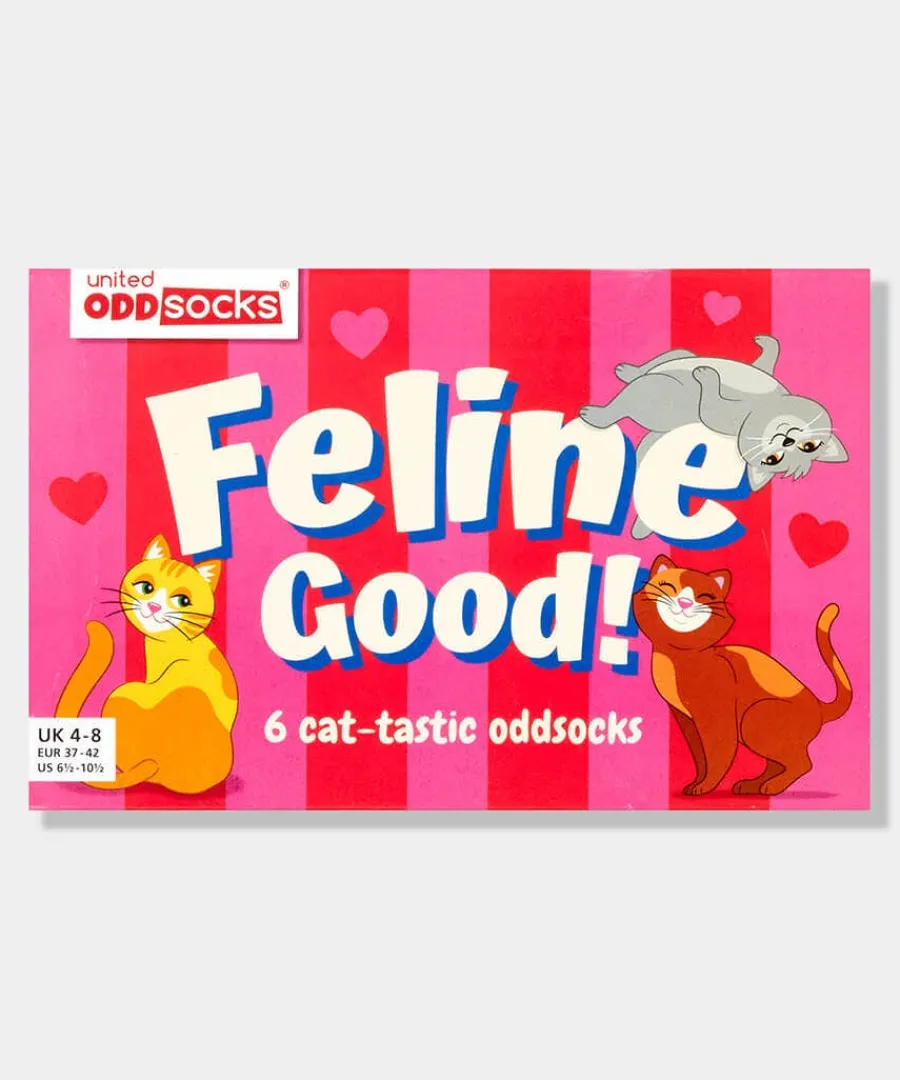 feline_good_cat_odd_socks_2.webp Hot Joe Browns Feline Good Cat Odd Socks Multi