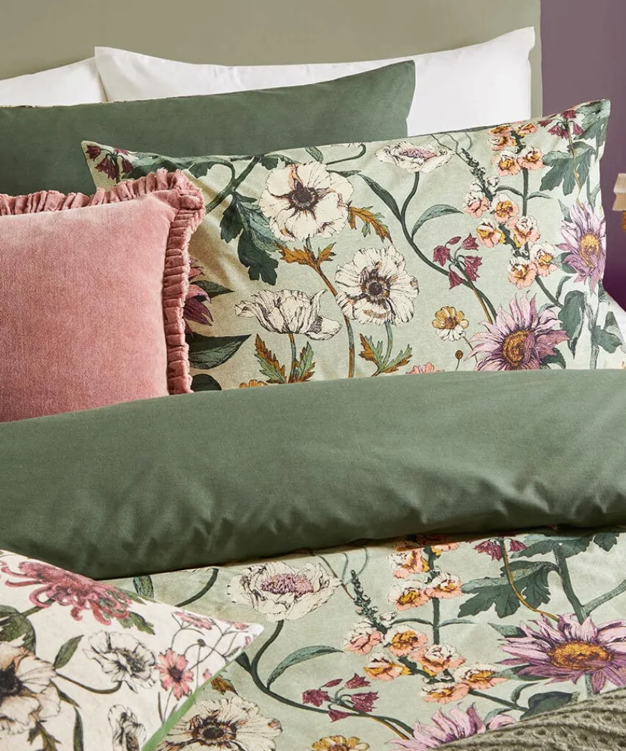 floral_harmony_cotton_slu_0.webp New Joe Browns Floral Harmony Cotton Slub Duvet Set Green