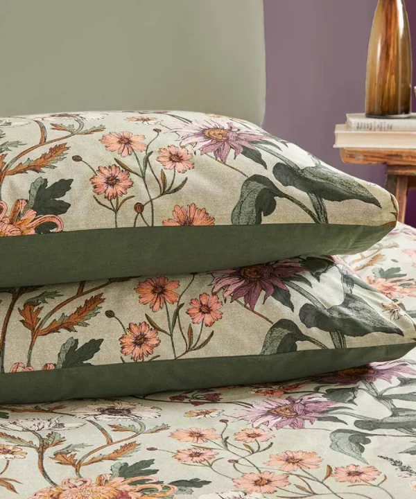 New Joe Browns Floral Harmony Cotton Slub Duvet Set Green
