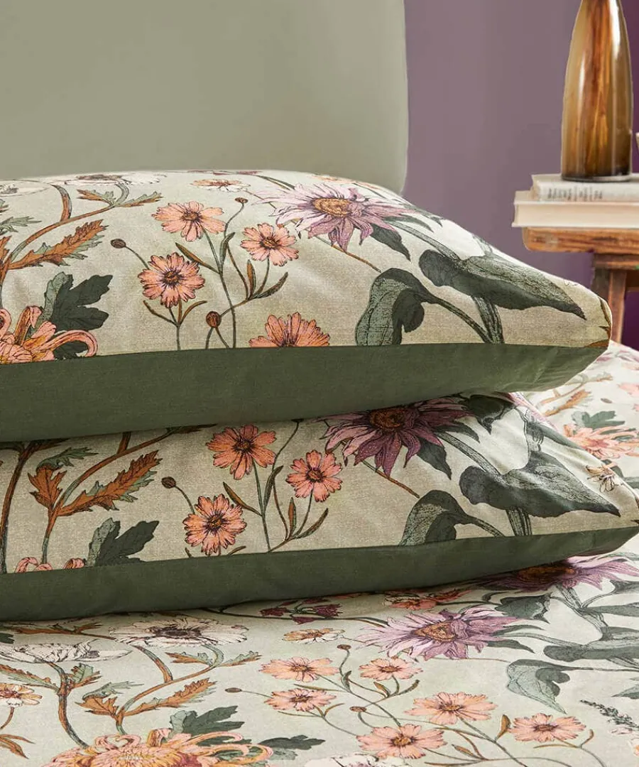 floral_harmony_cotton_slu_1.webp New Joe Browns Floral Harmony Cotton Slub Duvet Set Green