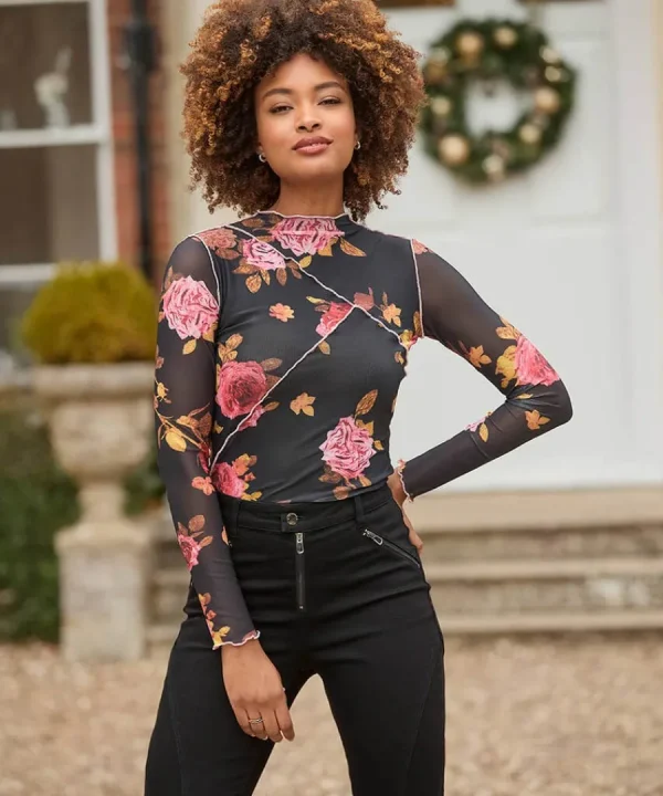 Fashion Joe Browns Florence Mesh Top Black