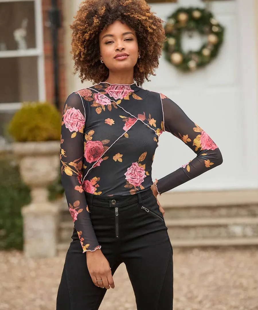 florence_mesh_top_1.webp Fashion Joe Browns Florence Mesh Top Black