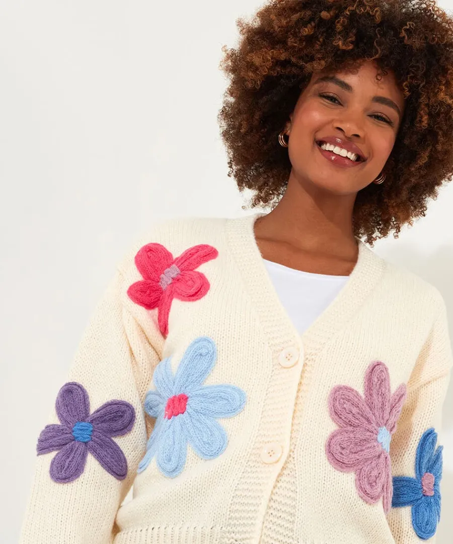 freya_floral_applique_car_2.webp Cheap Joe Browns Freya Floral Applique Cardigan Cream