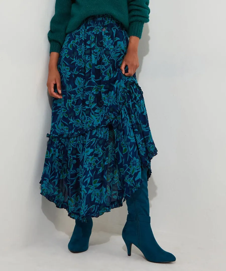 freya_floral_skirt_1.webp New Joe Browns Freya Floral Skirt Blue