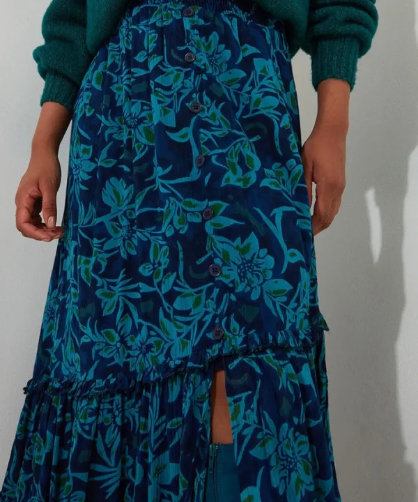 New Joe Browns Freya Floral Skirt Blue