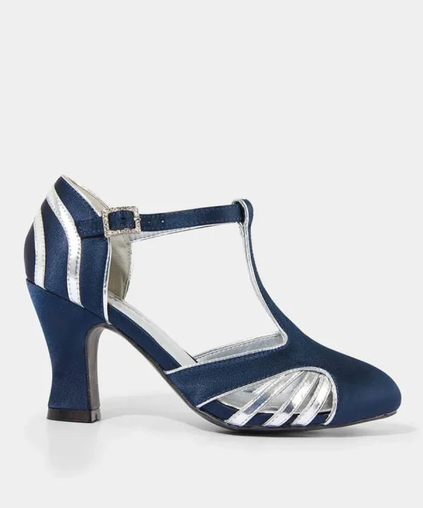 Sale Joe Browns Gatsby Shimmer T Bar Shoes Navy