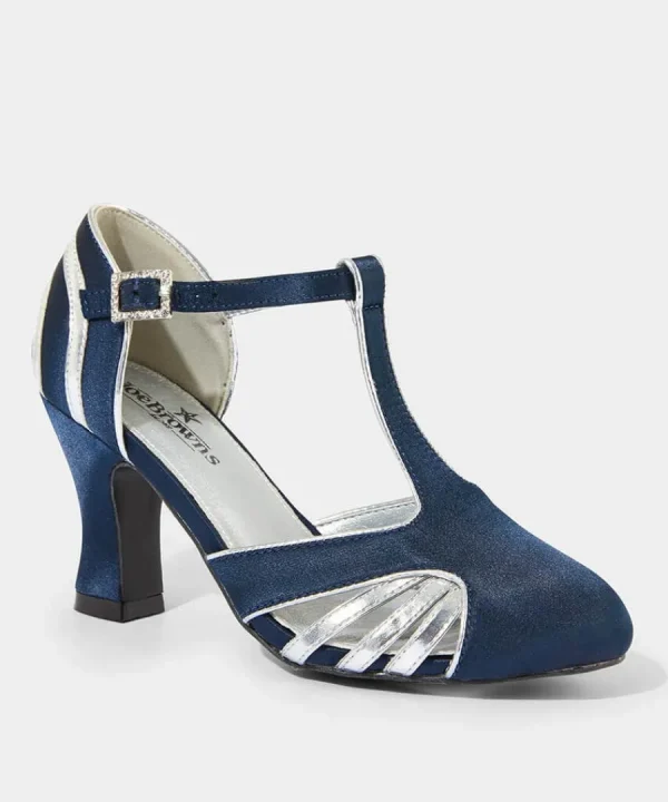 Sale Joe Browns Gatsby Shimmer T Bar Shoes Navy