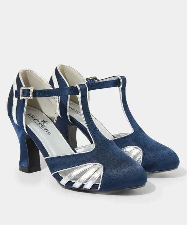 Sale Joe Browns Gatsby Shimmer T Bar Shoes Navy
