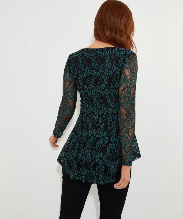 Sale Joe Browns Georgie Lace Zip Top Teal